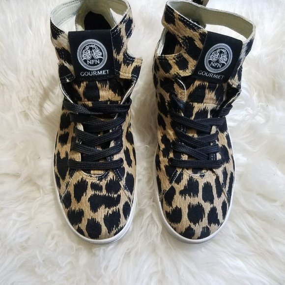 gourmet leopard print trainers
